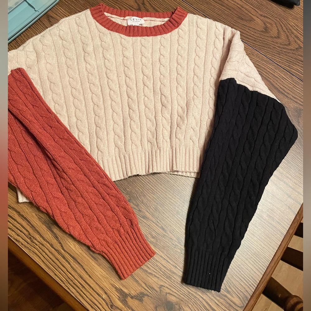 Multi Color Crop Sweater